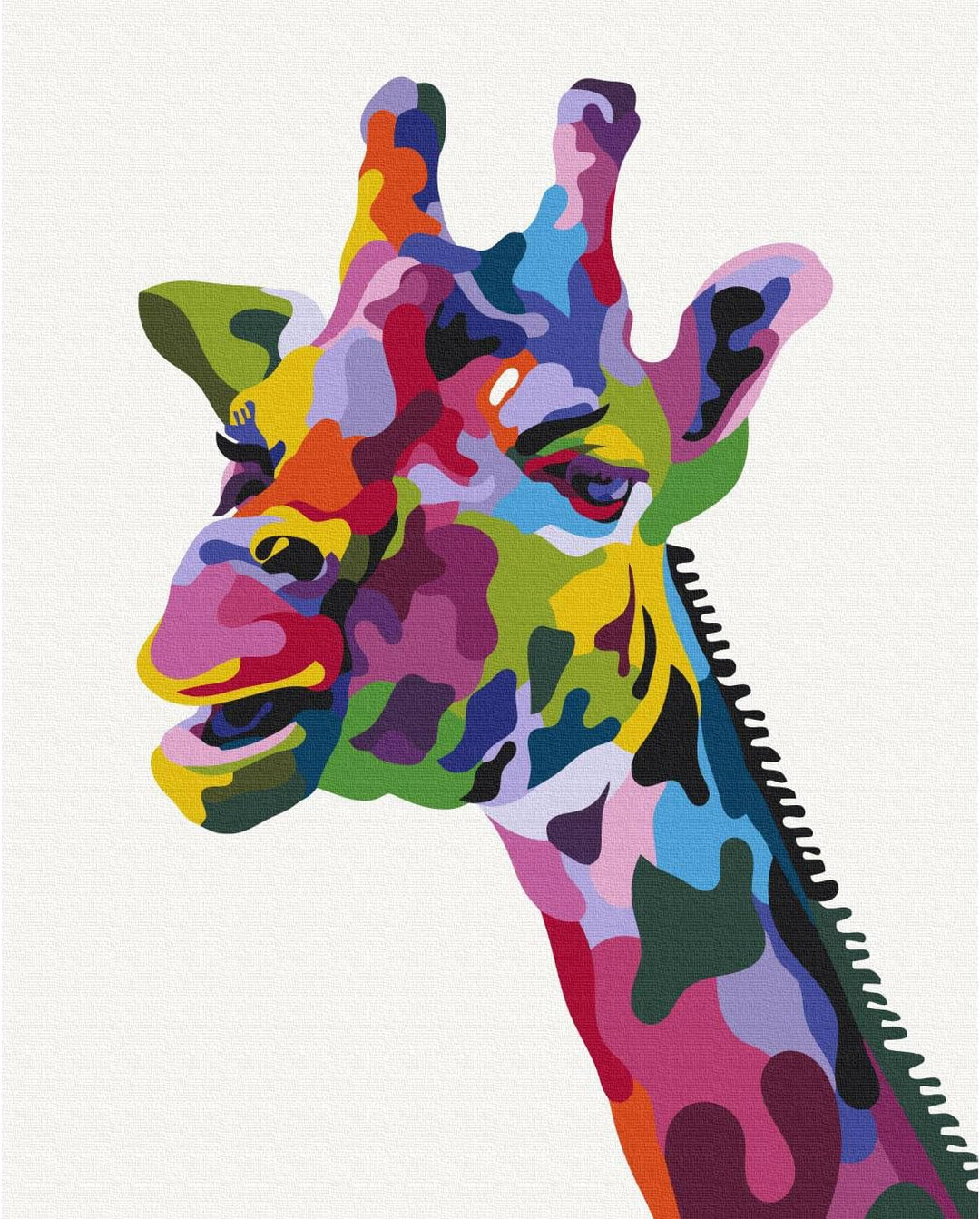 murando - Malen nach Zahlen Giraffe bunt 40x60 cm Malset mit Holzrahmen auf Leinwand für Erwachsene