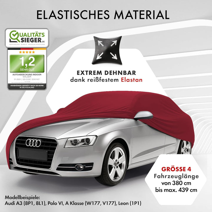 WALSER Premium Abdeckung Auto Indoor Stretch Plus Qualitätssieger Sehr Gut* Autoabdeckung Winter Aut