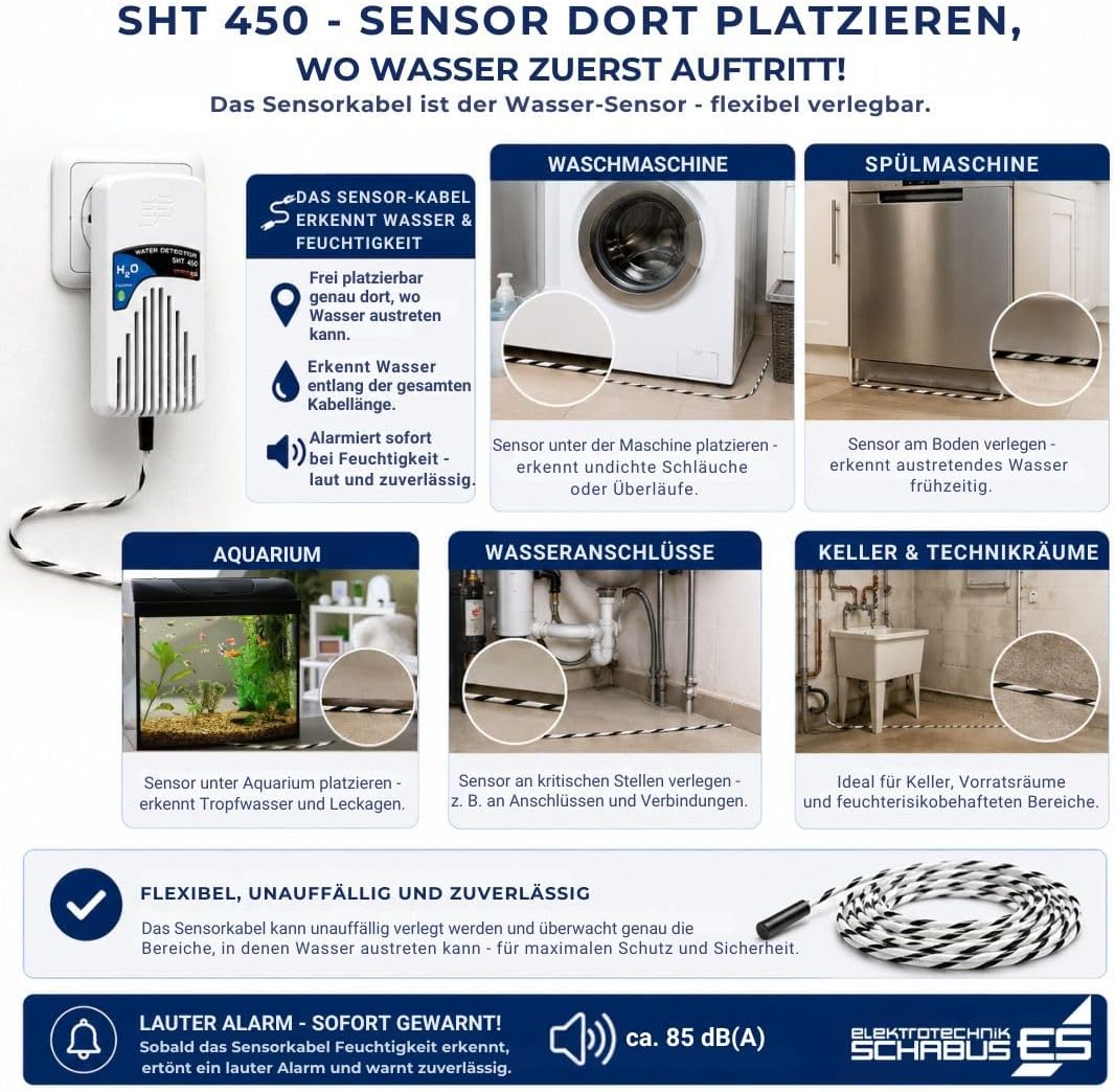 Wassermelder Schabus SHT 450 mit Sensorleitung