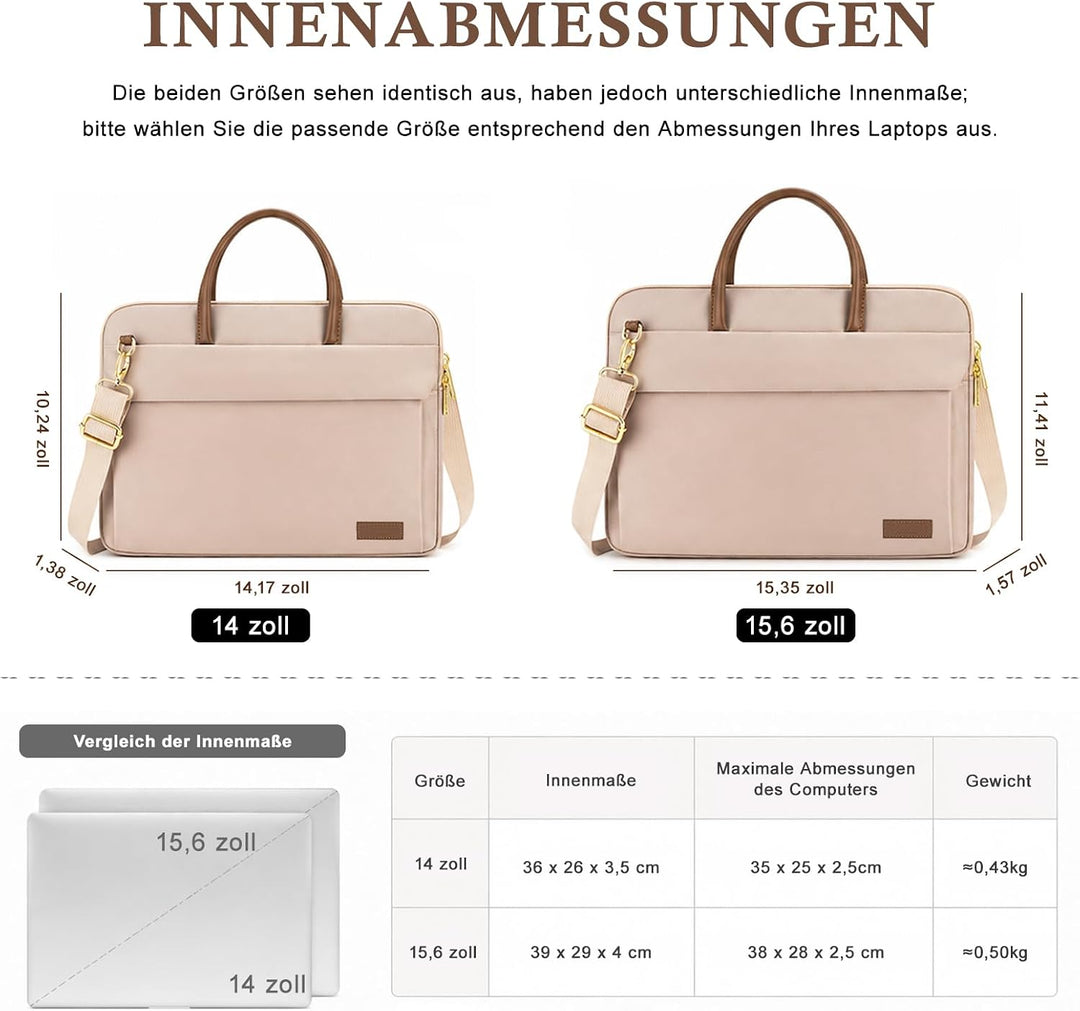 RAINYEAR Laptoptasche für 14&amp;15,6-Zoll für Damen Arbeitstasche Aktentasche | Damen-Computer-Messenge