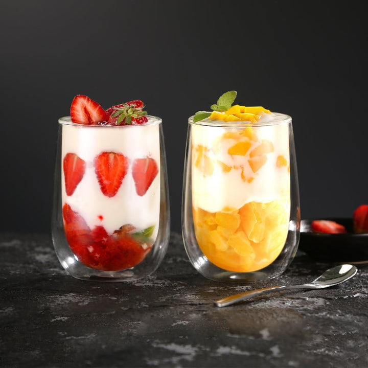 glastal 350ml Doppelwandige Latte Macchiato Gläser Set Borosilikatglas Kaffeetassen Glas 2er Set Kaf
