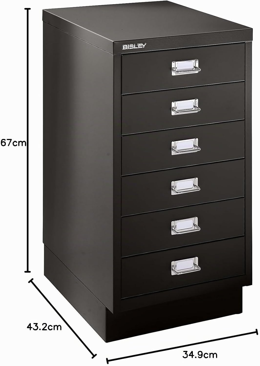 BISLEY | MultiDrawer™ 39er Serie | mit Sockel | DIN A3 | 6 Schubladen | Schwarz