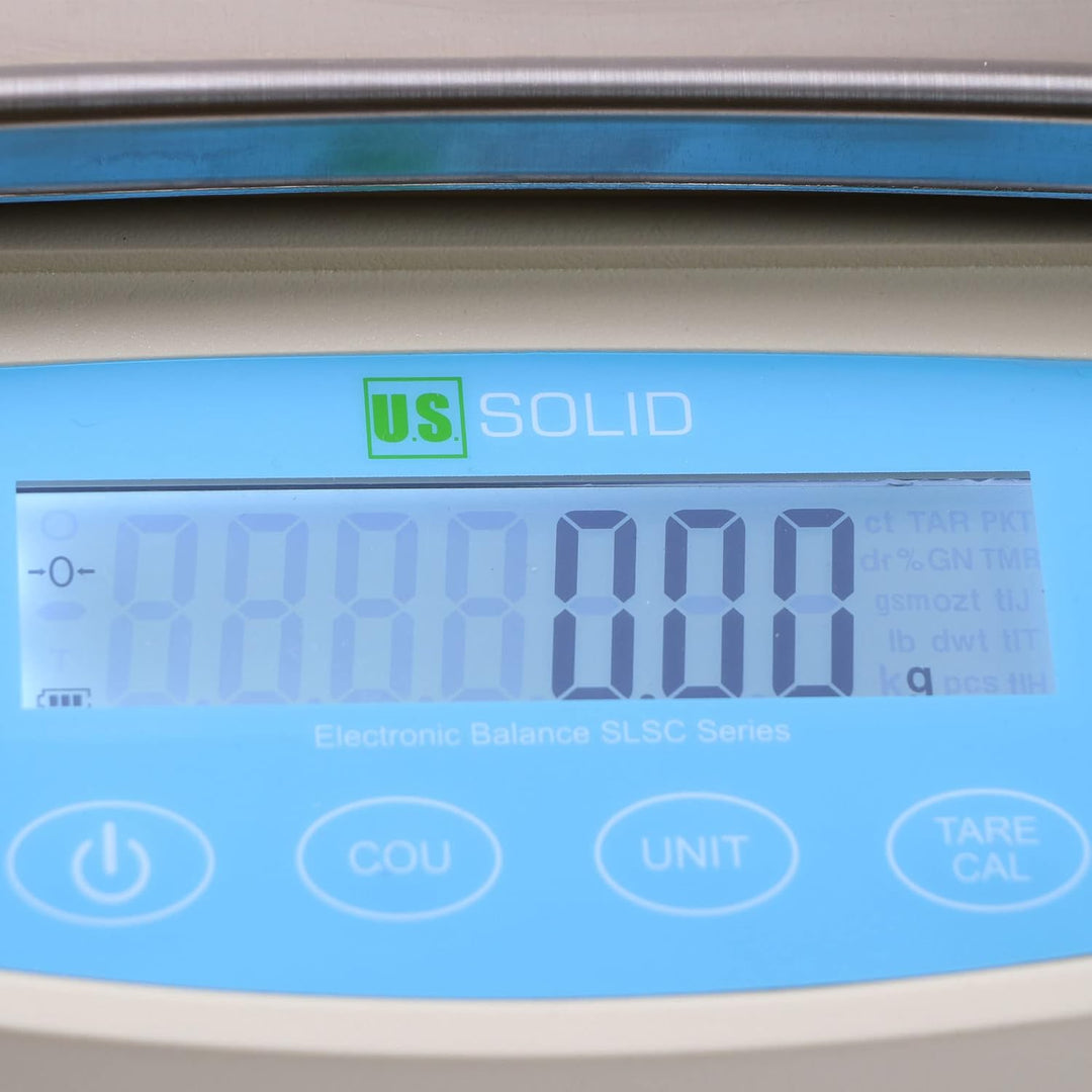 U.S. Solid Präzisionswaage Laborwaagen 1200g x 0.01g, RS232 Schnittstellen, AC100V-240V/4xDC1.5V, 12