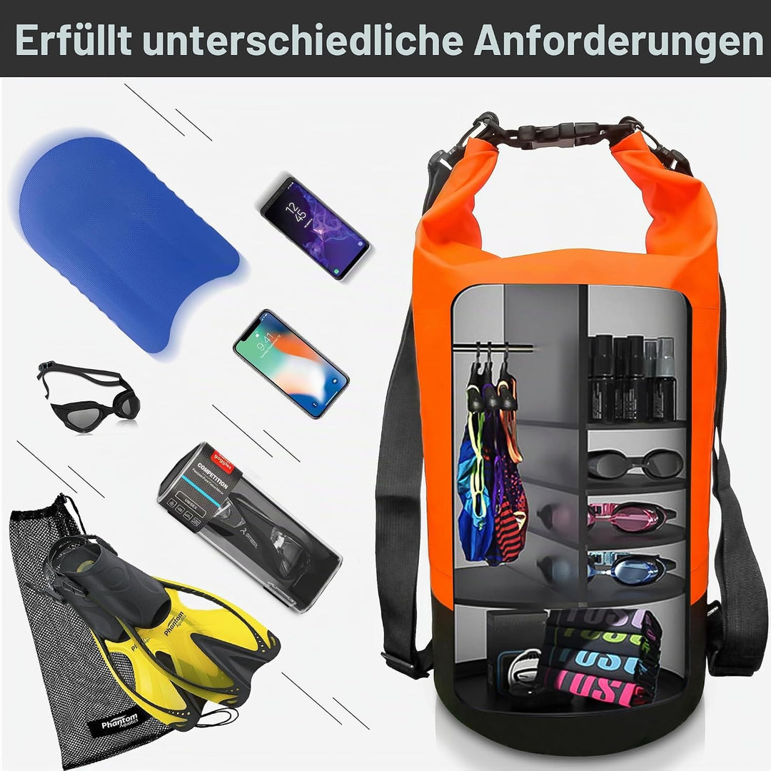 Dry Bag - 5L 10L 20L 30L Waterproof trockener Beutel/Sack wasserdichte Tasche mit Langem justierbare