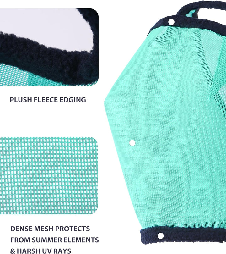Harrison Howard All Round Mesh Horse Fliegenmaske UV Schutz mit Fleece Gepolsterter Einfassung Mint