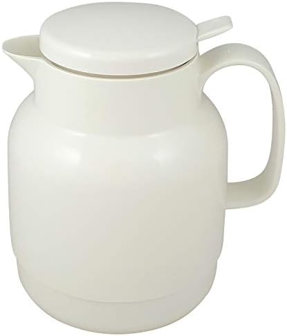 Helios Mondo Push Kunststoff-Isolierkanne Drehverschluss mit Drucktaste 1,3 l weiss Weiss 1,3 Liter,