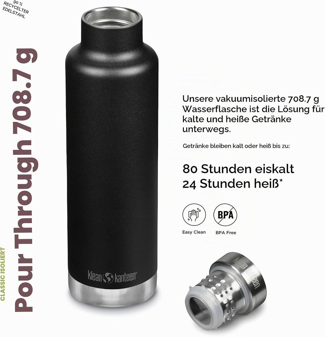 Klean Kanteen Herren Classic Vi Trinkflasche Einheitsgrösse Schwarz, Einheitsgrösse Schwarz