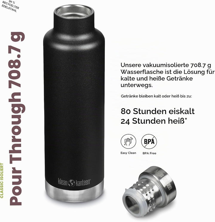 Klean Kanteen Herren Classic Vi Trinkflasche Einheitsgrösse Schwarz, Einheitsgrösse Schwarz