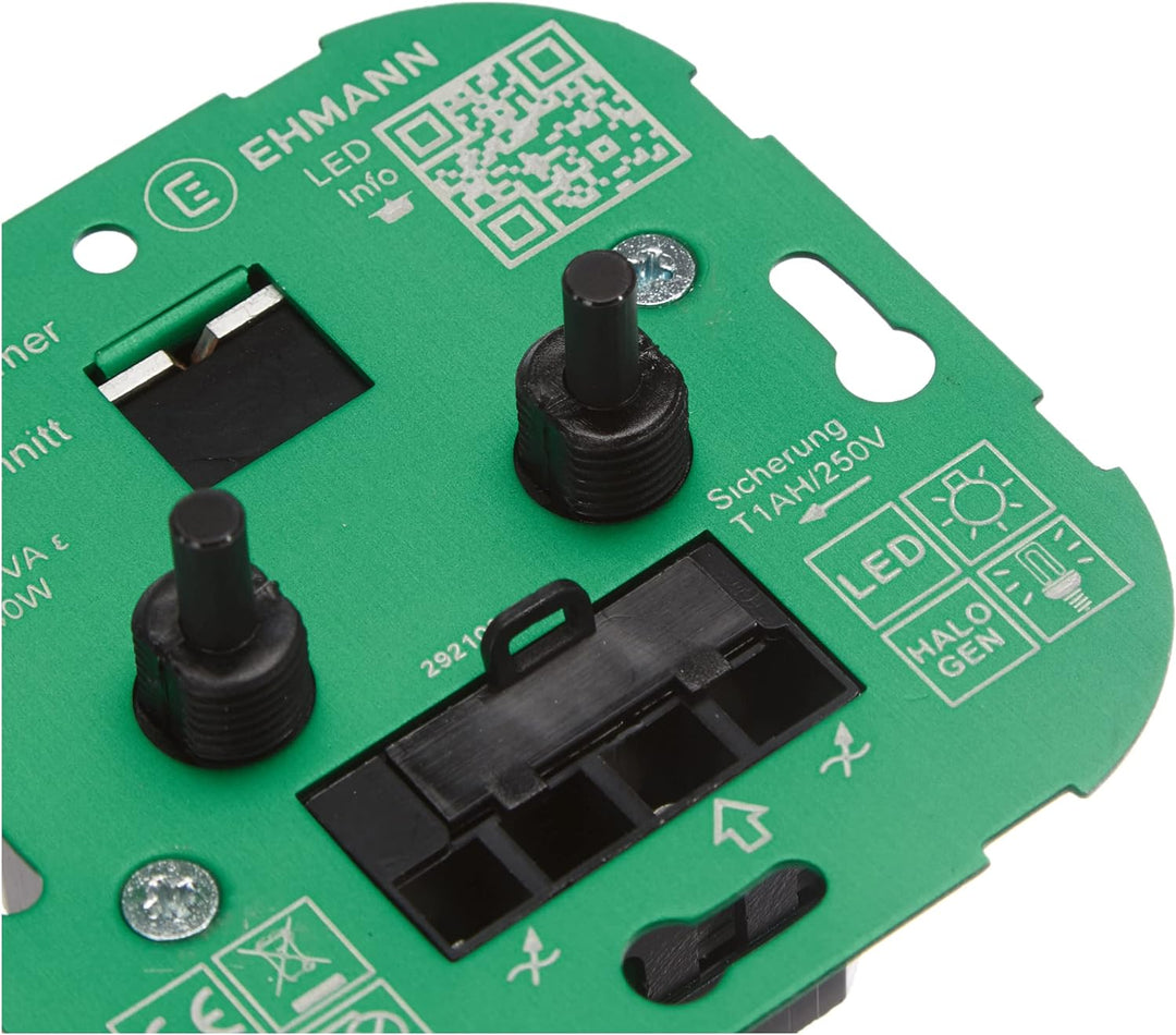 EHMANN 4295x0700 T42.07 Unterputz-Doppeldimmer mit Abdeckung 55x55, Phasenanschnitt, 230 V, 50 Hz, L