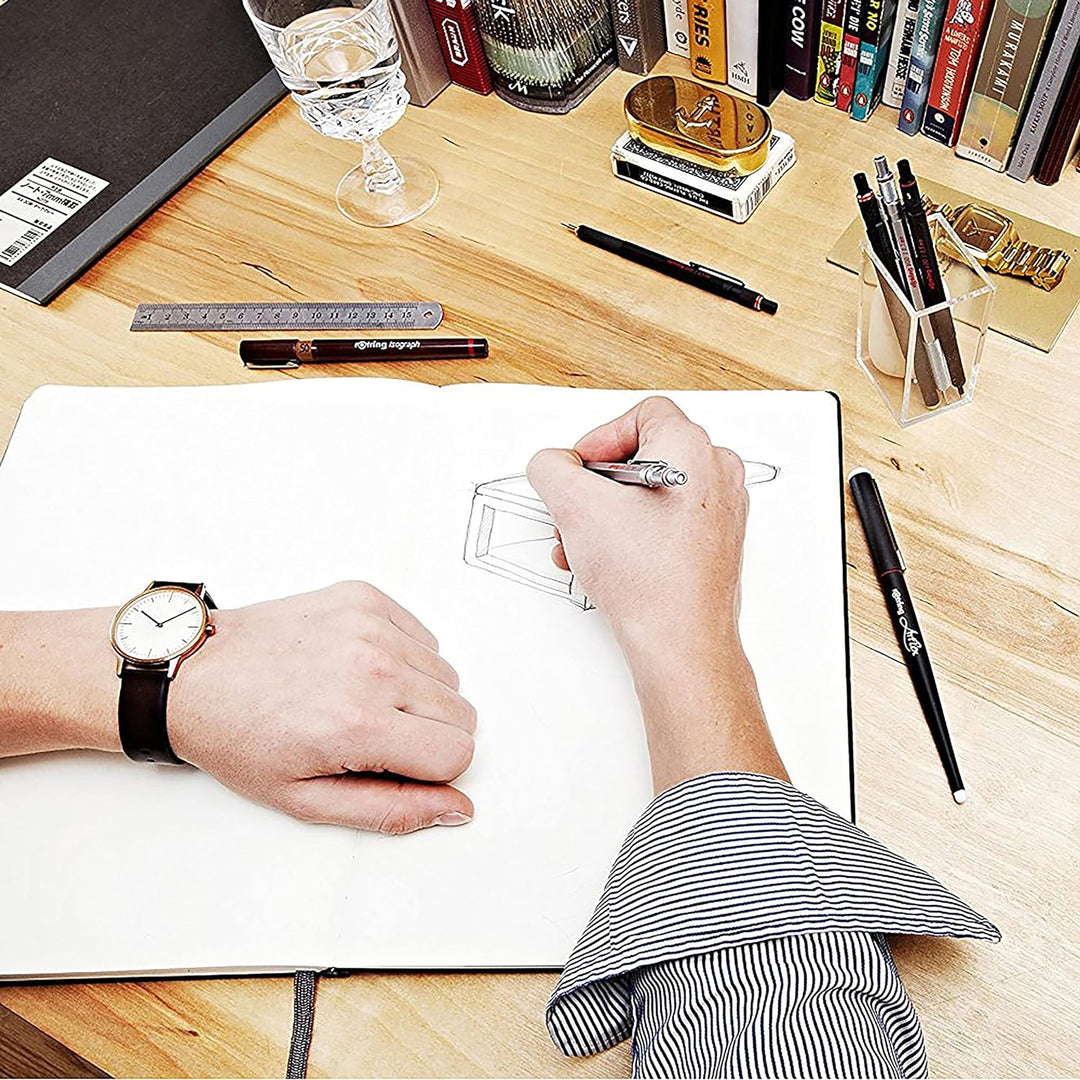 rOtring 800 Druckbleistift mit Einzug | 0,5 mm | Silber Silber 0,5mm Druckbleistift Single, Silber 0