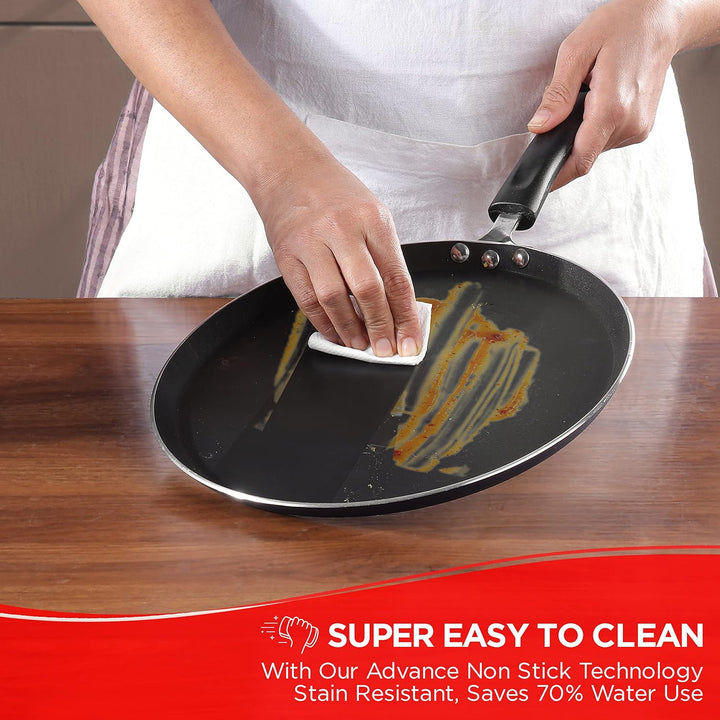 Vinod sein Zest- und flach Dosa Tawa/Grillpfanne, 25,4 cm schwarz 10", 10"