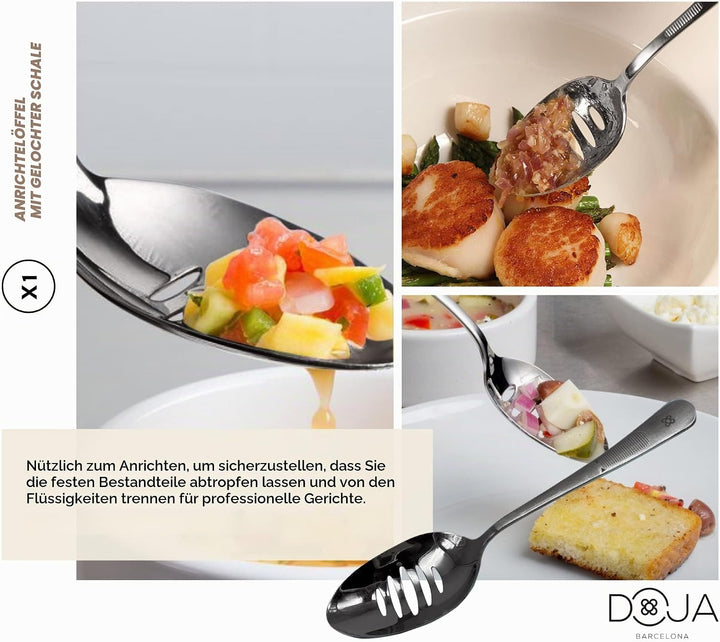 DOJA Barcelona | Kueche Chef Kochutensilien | Farbe: Schwarz | 7 Utensilien Edelstahl Plating Kit |