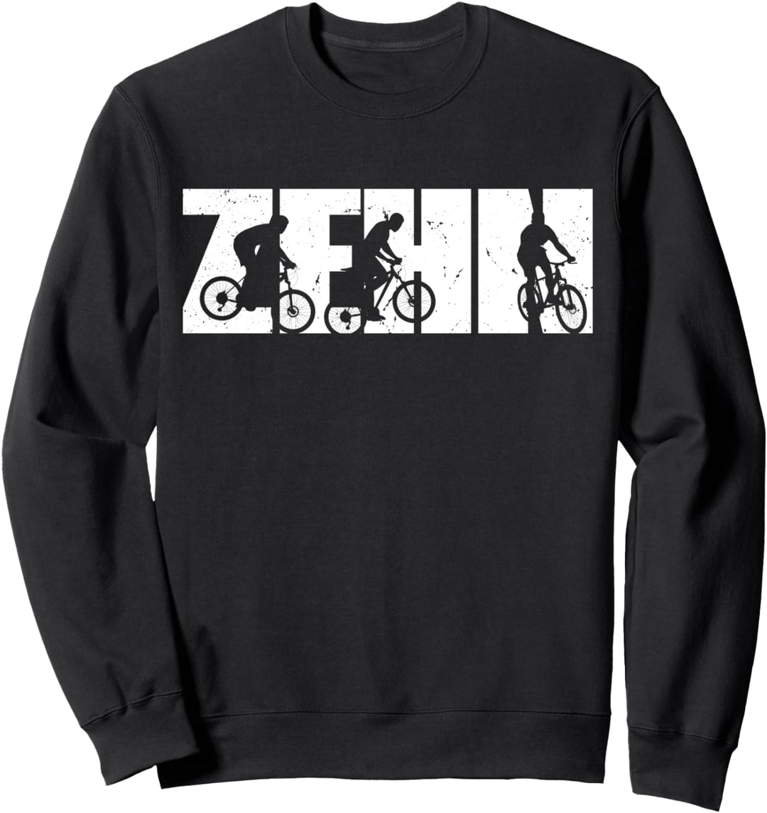 10. Geburtstag Cooles Jungs Kinder Retro Mountainbike MTB Sweatshirt