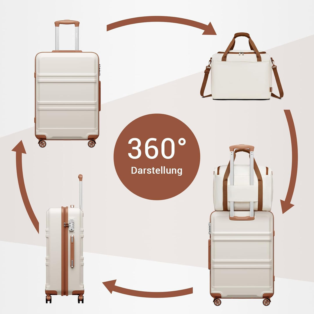 KONO Mittelgross Reisekoffer Rollkoffer Set Gepäcksets 2 Teilig, 65cm Mittelgross Trolley Koffer mit