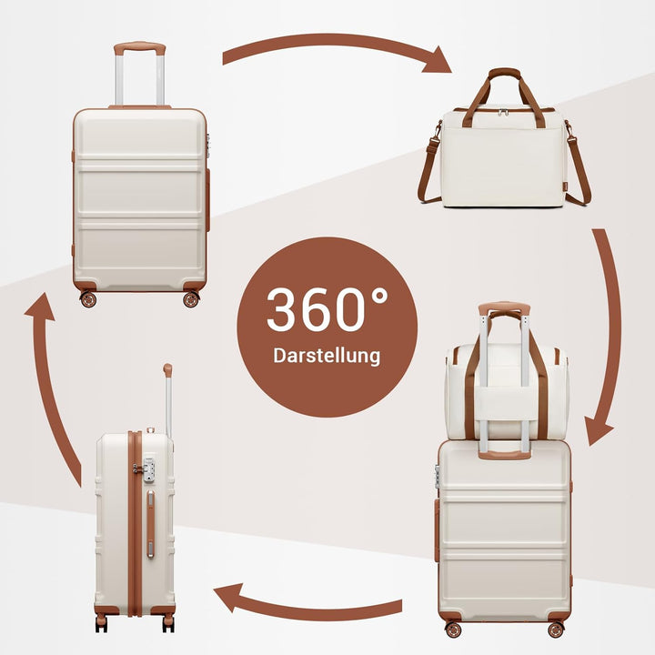 KONO 55cm Handgepäck-Koffer Trolley Set 2 Teilig Gepäcksets, Kleiner Koffer mit Rollen Handgepäck Se