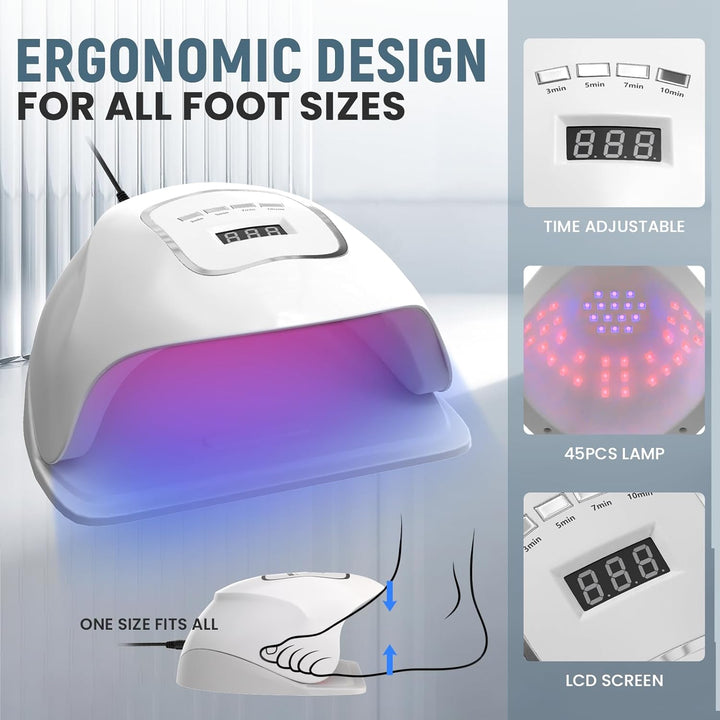 iKeener Nagelpilz Lasergerät, 45 LEDs Nagelpilz Gerät für Mehrere Fingernägel und Zehennägel, 15 Bla