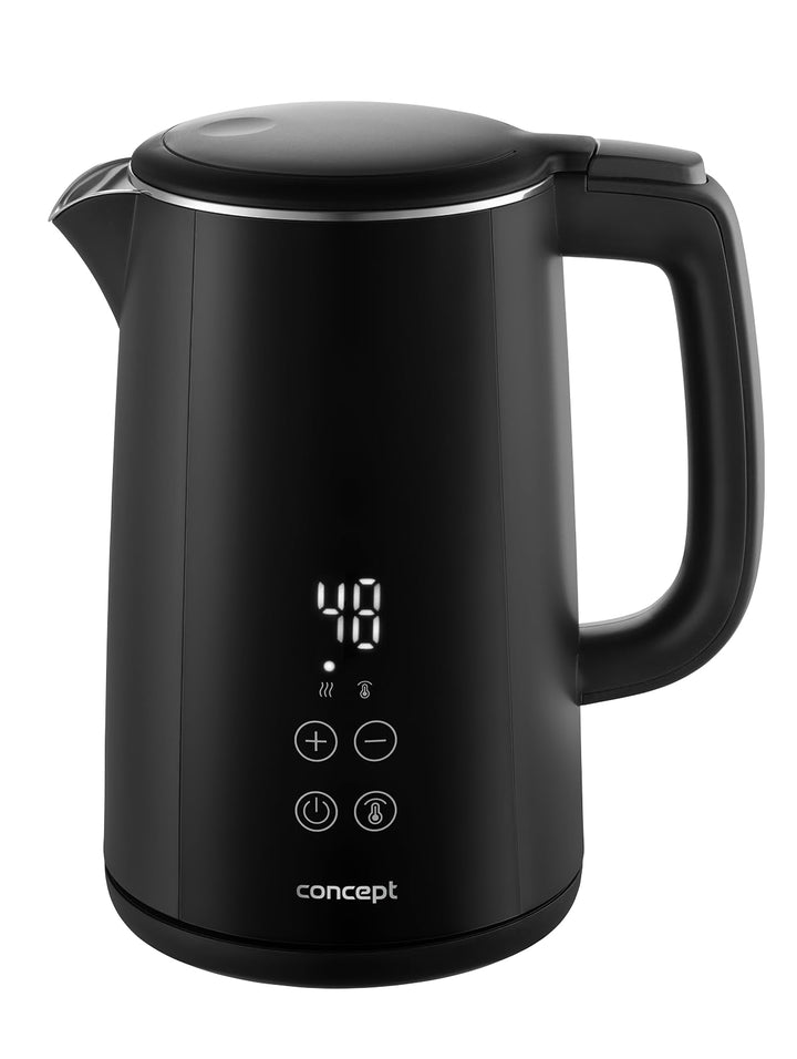 Concept RK3360 Digitaler Edelstahl-Wasserkocher mit Temperaturregelung 1,5 l, Schwarz 1.5 Liter Schw