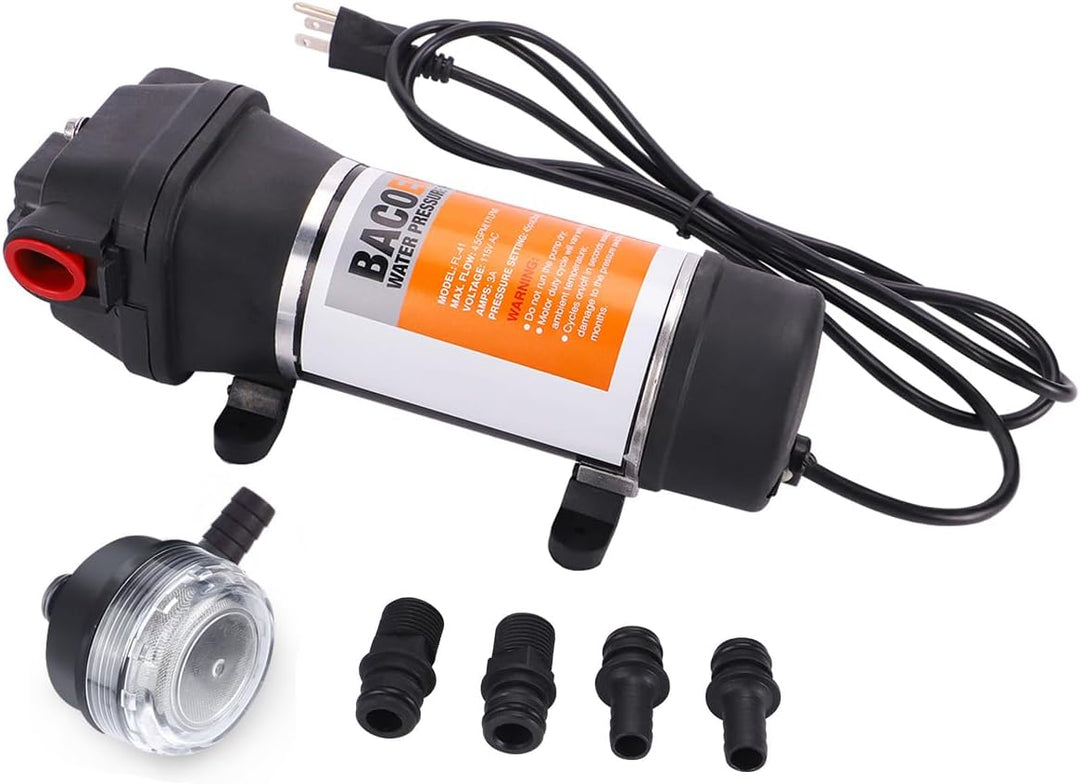 BACOENG AC220V Selbstansaugende Druckwasserpumpe Trinkwasserpumpe 17Ltr./Min 40 PSI
