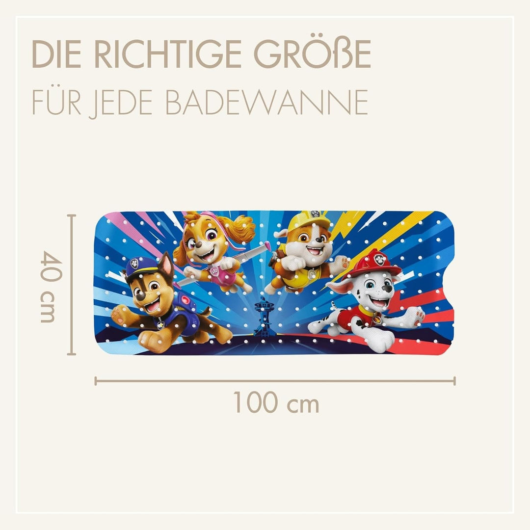PAW Patrol rutschfeste Badematte für Kinder - Anti Schimmel Badewanneneinlage Fans, antibakteriell,