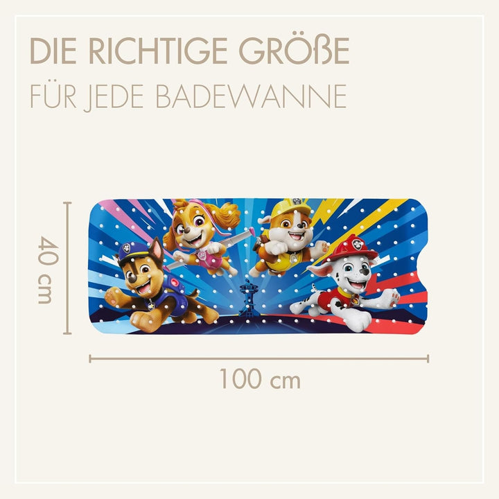 PAW Patrol rutschfeste Badematte für Kinder - Anti Schimmel Badewanneneinlage Fans, antibakteriell,