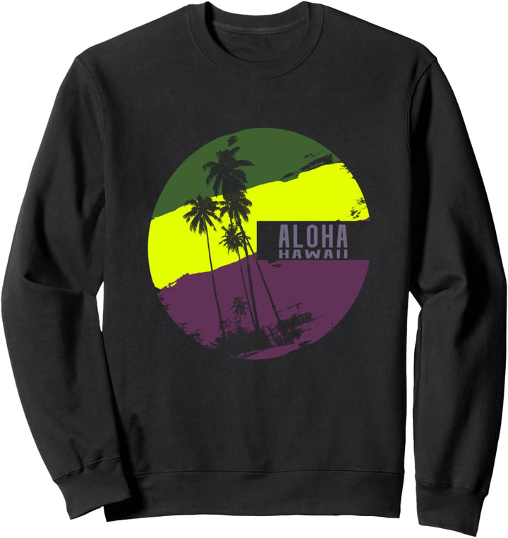 Aloha Hawaii Vintage Circle with Palm Trees Sweatshirt