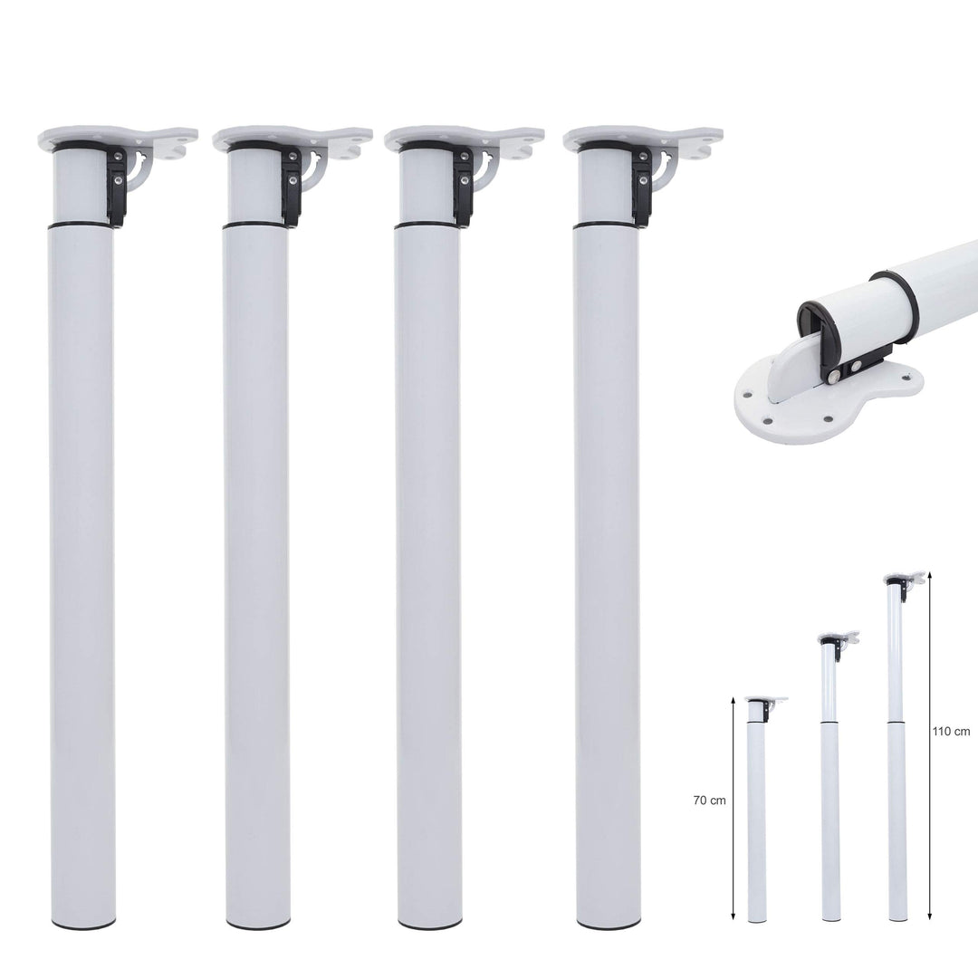 Mendler 4er-Set Tischbein HWC-H35 für Schreibtisch Tischfuss klappbar Drehmechanismus höhenverstellb