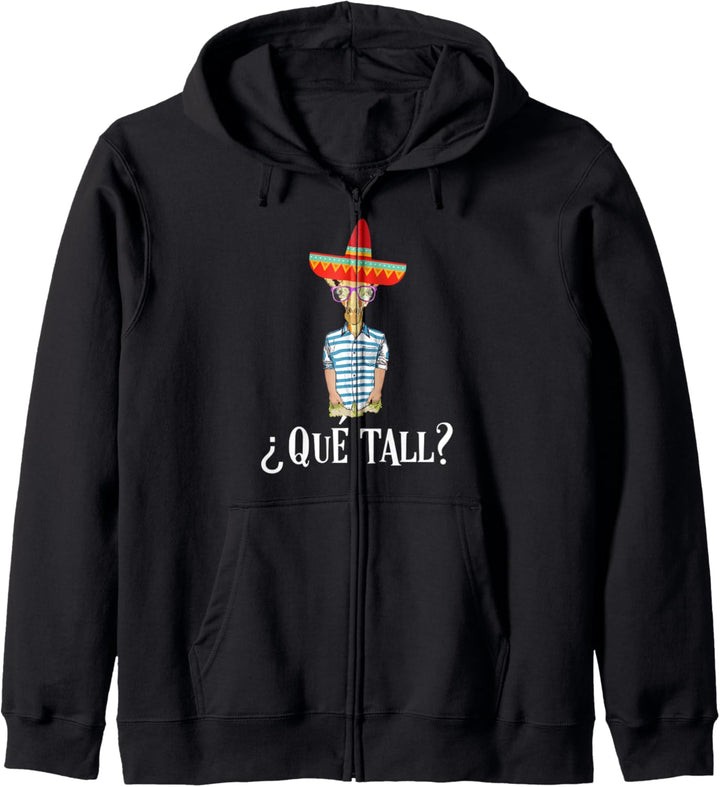 Que Tall Funny Spanish Mexican Hispanic Pun Espanol Giraffe Kapuzenjacke
