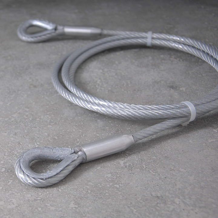 Drahtseile24 Stahlseil ummantelt mit Kauschen, Drahtseil ummantelt mit Kausche – Schlaufenkabel, Sta