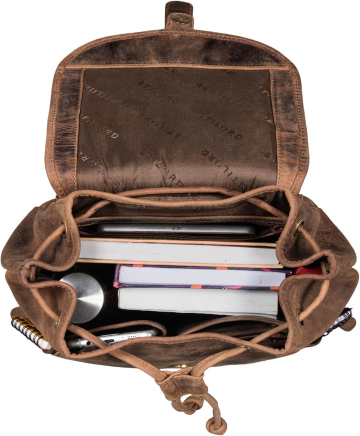 STILORD 'Allison' Rucksack Damen Modern Leder Vintage Daypack Klein Cityrucksack Rucksackhandtasche