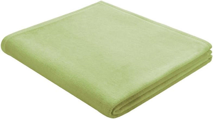 Biederlack Wohn- und Kuscheldecke, 100 % Baumwolle, Samtband-Einfassung, 150 x 200 cm, Gelb, Cotton