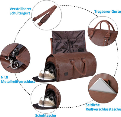 seyfocnia Die Kleidertasche, die wasserdichter Herren- Kleidertasche für Reisen, Geschäfts, grosse L