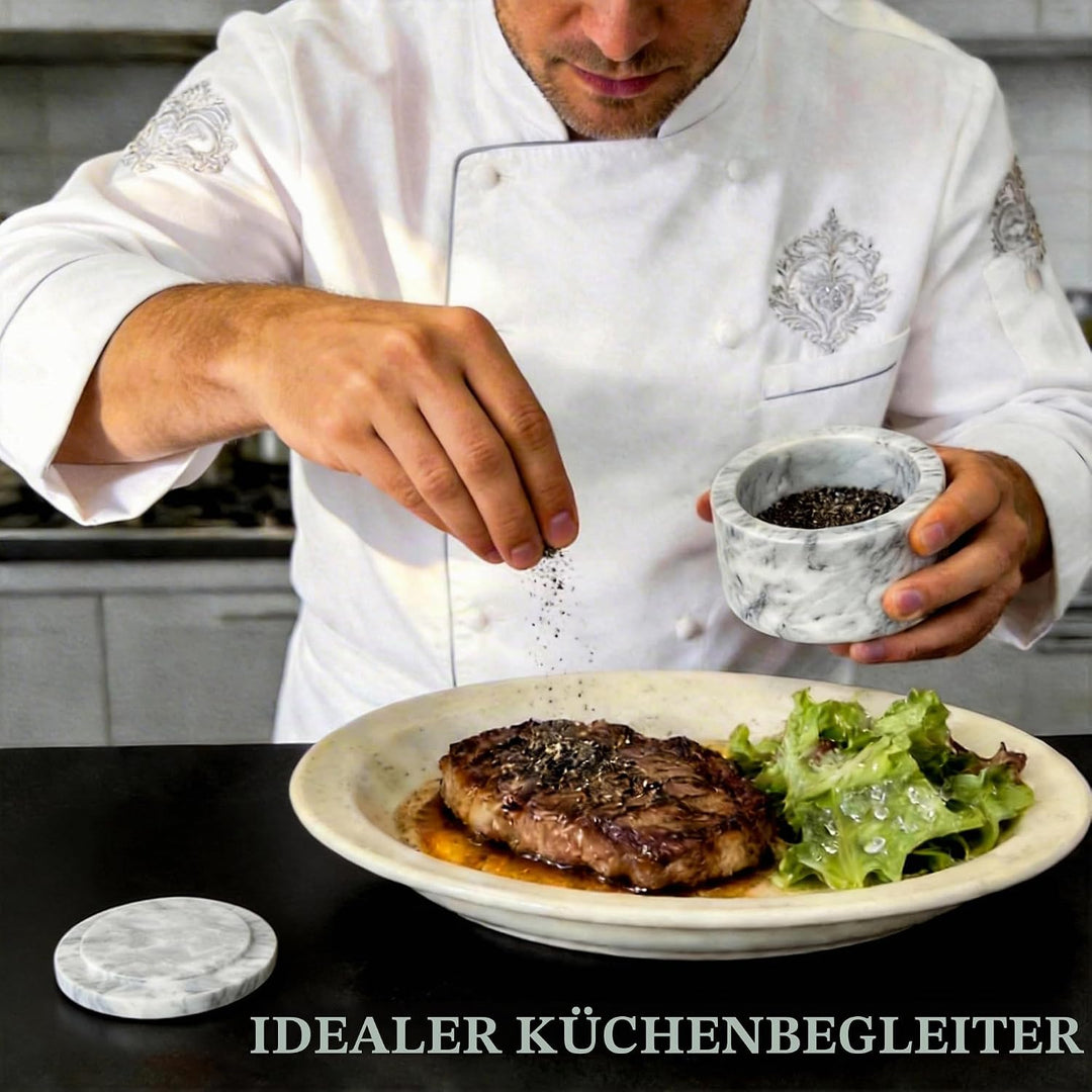 WORHE Marmor-Vorratsdose mit Deckel, Salzstreuer, Kaffeedose, Zuckerstreuer, Honigspender, Geeignet