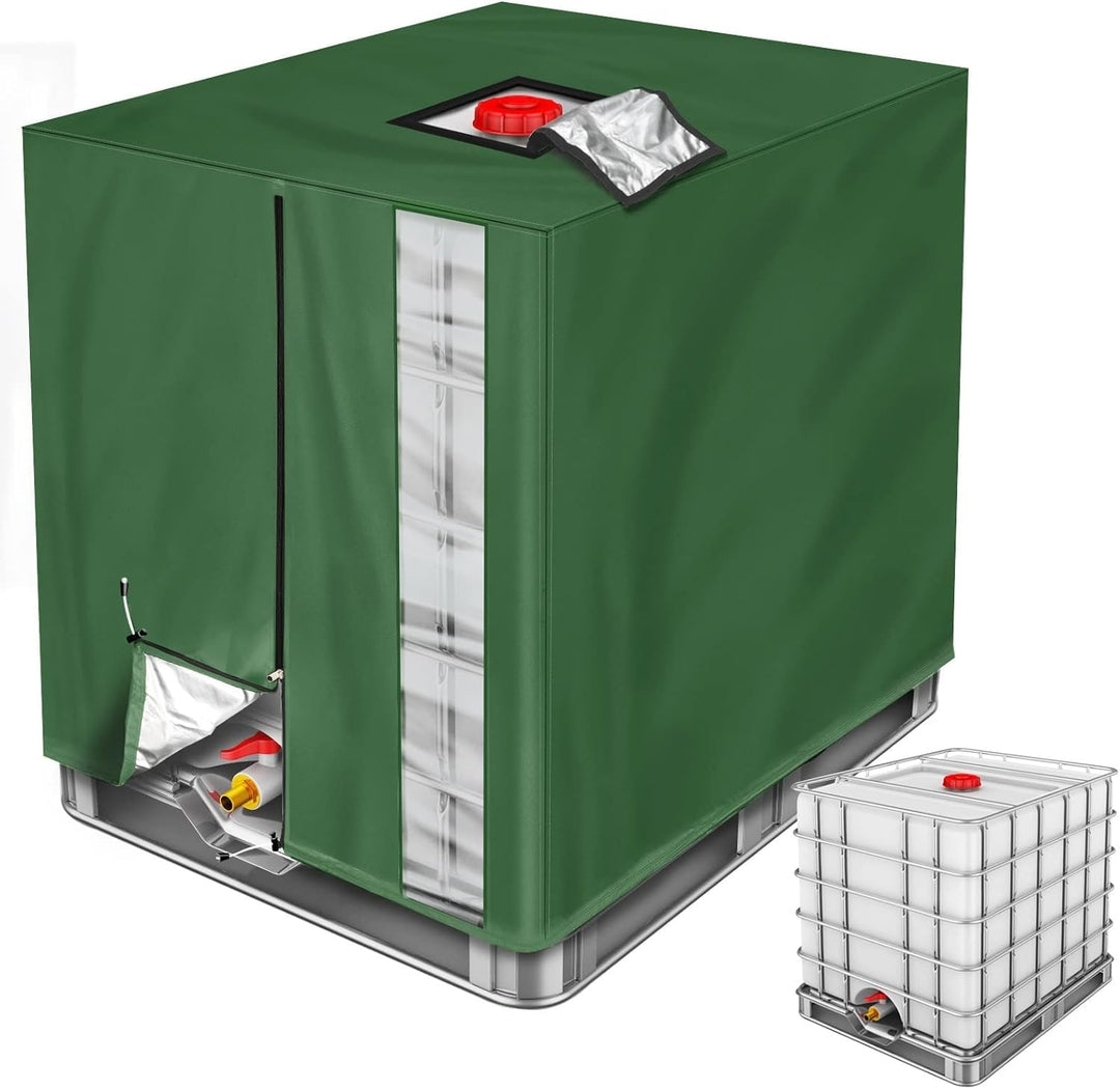 420D 1000L IBC Tank Abdeckung Upgrade,Abdeckplane IBC Container 1000l für Wassertank mit Reissversch