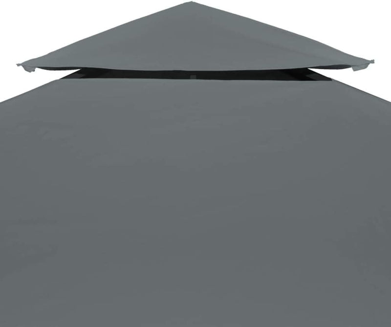 yorten 2-Stufiges Pavillondach Ersatzdach PVC-Beschichtung Wasserdicht Anthrazit 310 g/m² 4 x 3 m fü