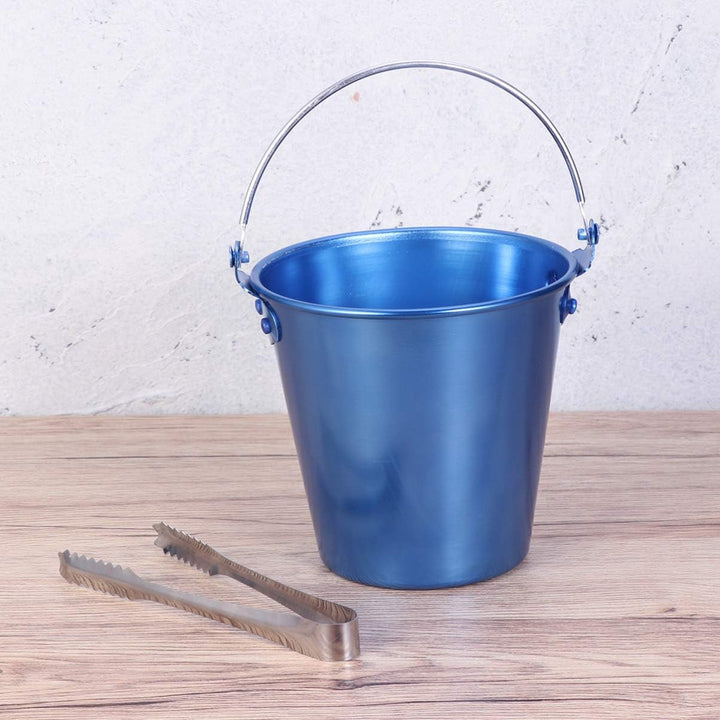 STOBAZA Aluminiumlegierung Eiskübel Mit Blauer Weinkühler Für Bars Ktv Und Partys Praktischer Eisbeh
