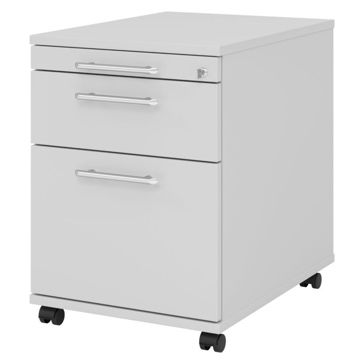 Bümö® Rollcontainer mit 2 Schüben & Schloss | Bürocontainer aus Holz | Tischcontainer mit Hängeregis