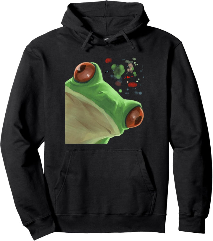 Neugieriger Rotaugenlaubfrosch Frosch Pullover Hoodie