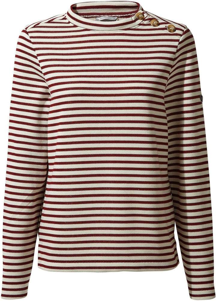Craghoppers Damen Balmoral Crew Neck Top Rundhalsausschnitt 34 Wildberry Stripe, 34 Wildberry Stripe