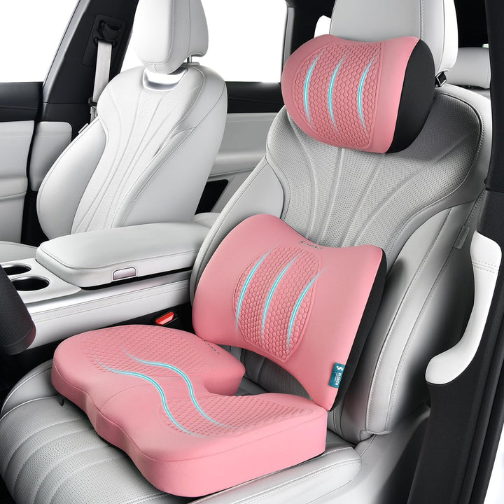 FLORICH Auto Sitzkissen und Lendenkissen Memory Foam Schreibtischstuhl Kissen Ergonomisches Sitzkiss