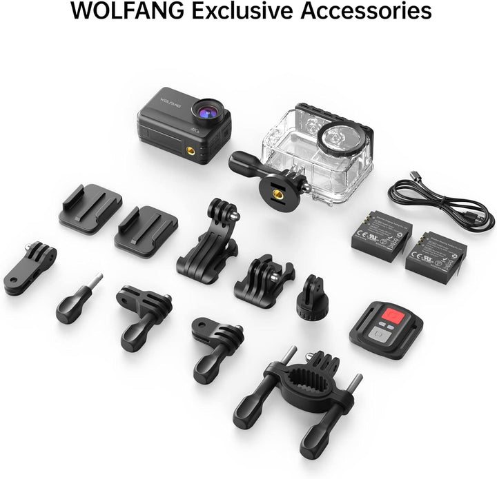 WOLFANG GA400 Action Cam 4K 60FPS Unterwasserkamera WiFi 8M Wasserdicht ohne Gehäuse 3.0 EIS Bildsta