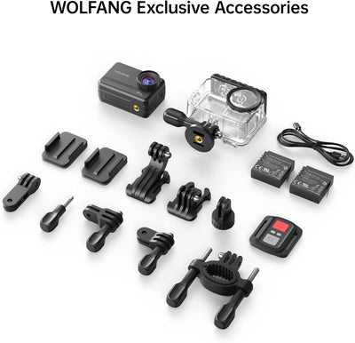 WOLFANG GA400 Action Cam 4K 60FPS Unterwasserkamera WiFi 8M Wasserdicht ohne Gehäuse 3.0 EIS Bildsta