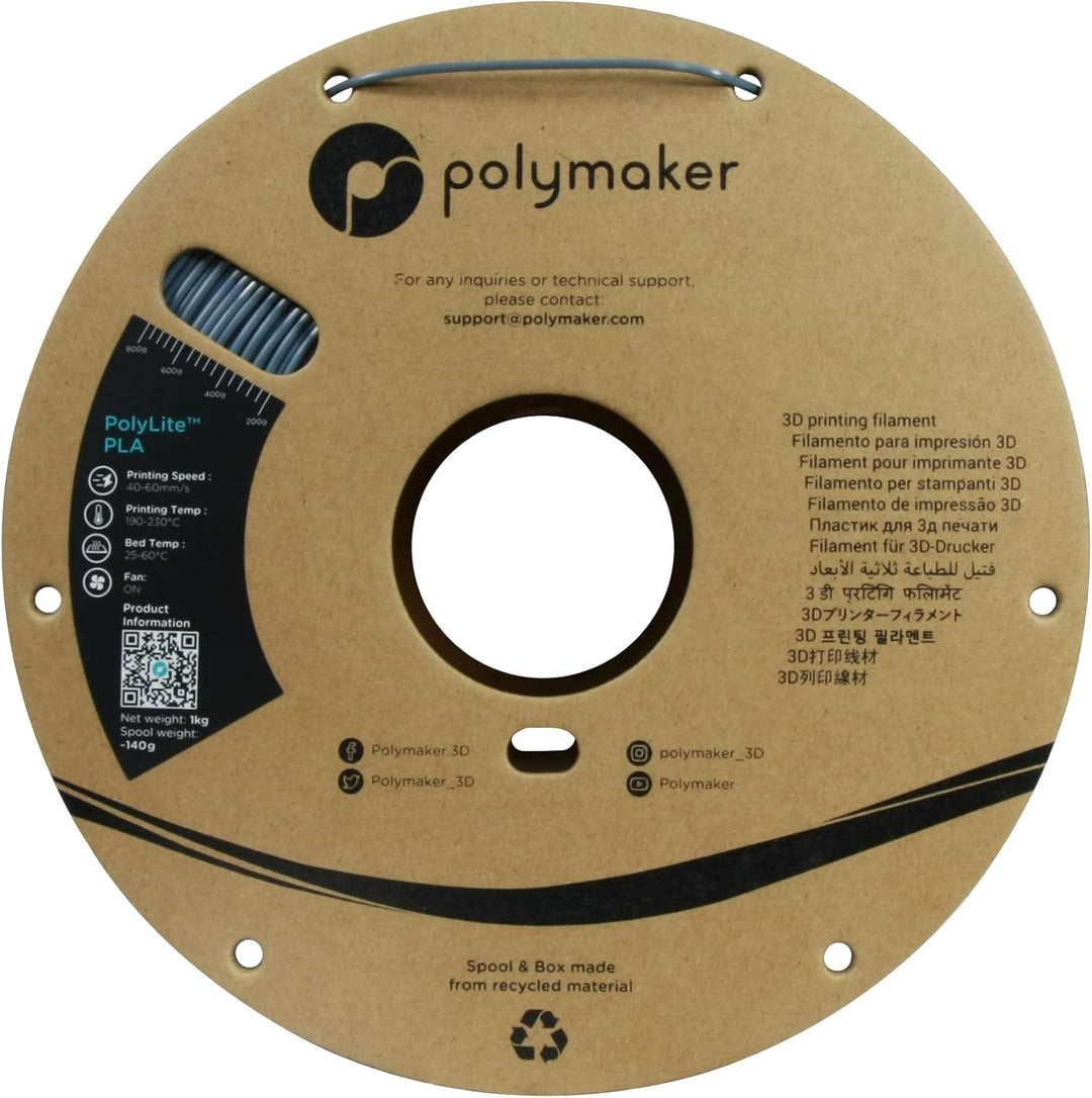 Polymaker PolyLite PLA - 1.75mm - 1kg - Silk Chrome