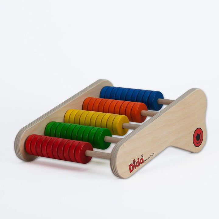 Dida - Holz-Abakus für Kinder von 3-6 Jahren, Montessori Lernspiel mit 5 Horizontalen Stäben, Lehrmi