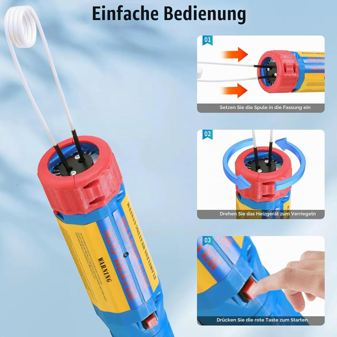 1100W Magnetischer Induktionsheizgerät - Flameless Induction Heater, 8 Heizspulen(30/40/50mm*2, 750m