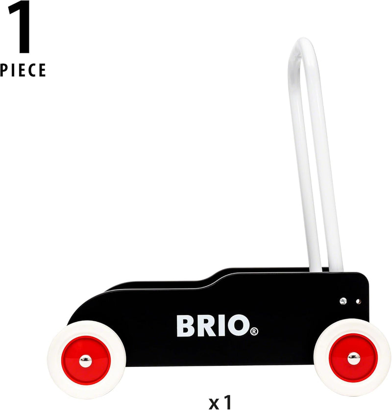 BRIO 31351 Lauflernwagen Schwarz - Der schwedische Klassiker für Kinder ab 9 Monaten - Verstellbarer