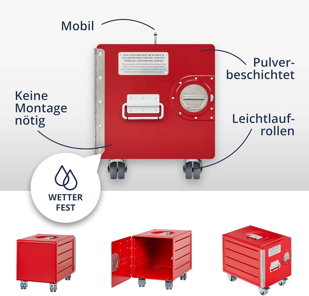 Rollcontainer mit Schubladen, Metallschrank, mobiler Aktenschrank, Schubladenschrank, Industrial Möb
