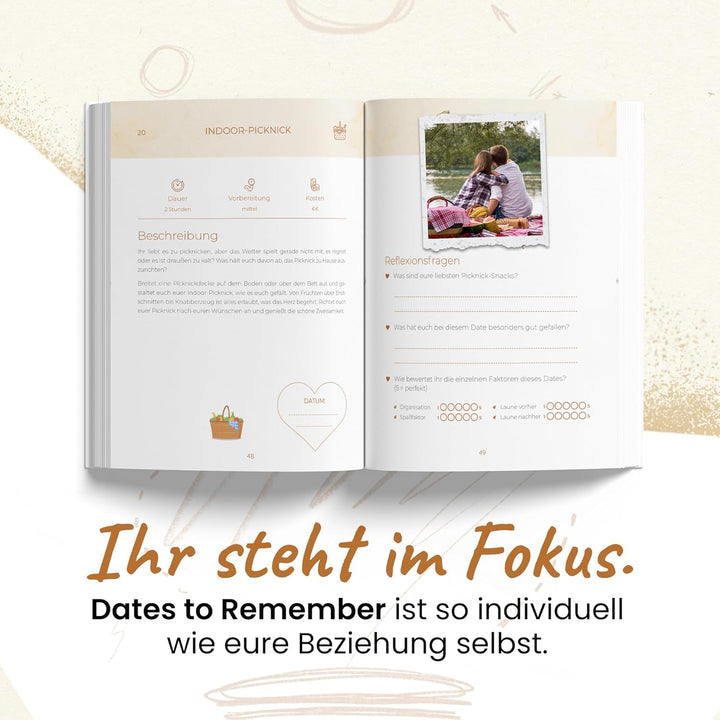 Dates to Remember: Momente, die bleiben. Unvergessliche Date-Ideen + Platz für Erinnerungen (zum Aus