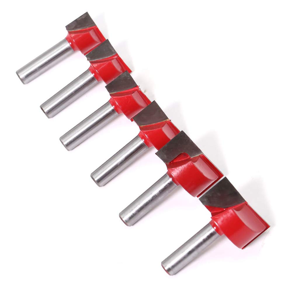 ASNOMY 8mm Schaft Bodenreinigung Fräser Set, 6 Stück Fräser Schaftfräser Holzbearbeitungswerkzeug Bi