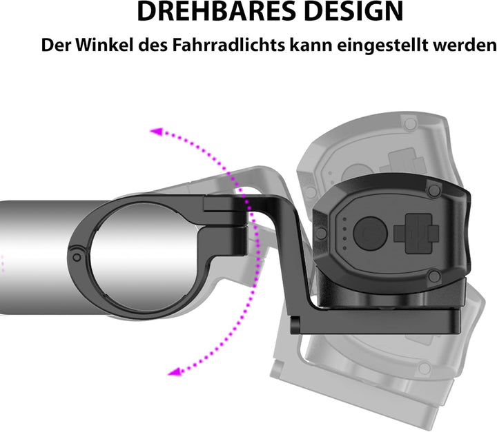 UPPEL Fahrradlicht 5 LEDs 4-Lichtmodi LED USB C Ladeanschluss 2600 Lumens 8000mah Fahrradlich Vorne