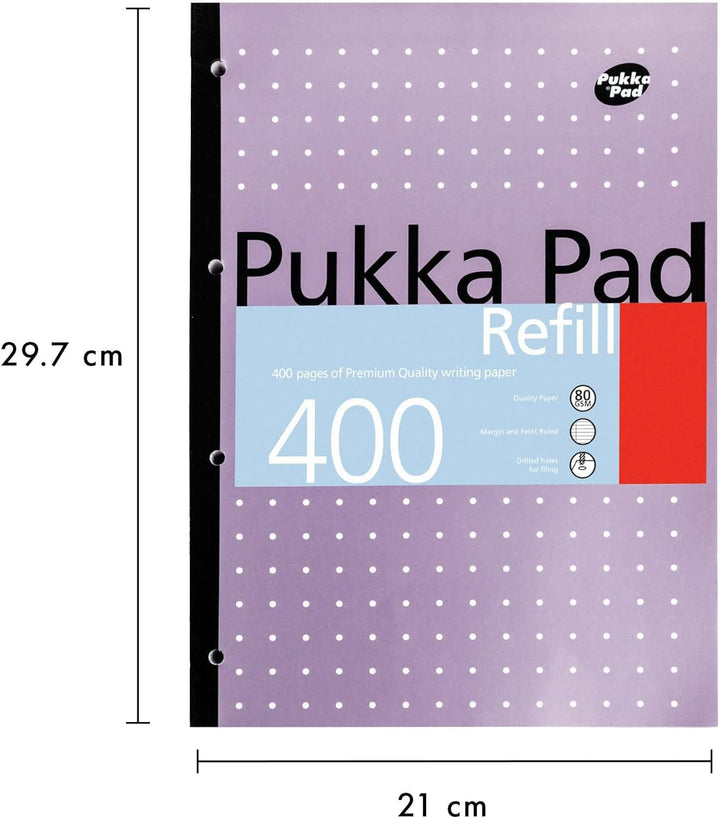 Pukka Pads Nachfüllblock, A4, 400 Seiten, 5 Stück Einzeln 5 weiss, Einzeln